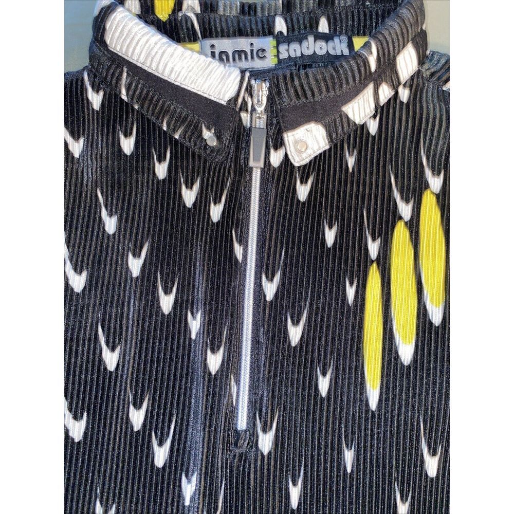 JAMIE SADOCK Womens Black Abstract Golf Top 1/4 Zip‎ Size XS - Picture 2 of 5